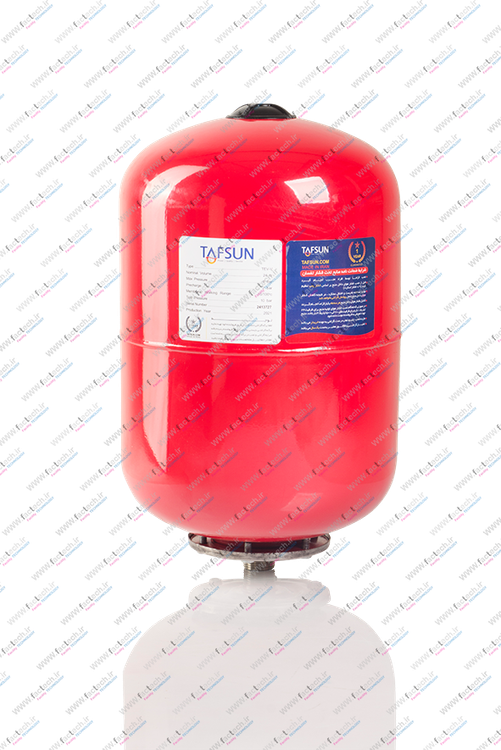 منبع تحت فشار 24 لیتری تفسان TAFSUN - TEV-V-24 لیتری بدون درجه با فلنج استیل از بالا و با تیوب درجه یک ایتالیایی بهداشتی تضمینی صد در صد توسط شرکت تفسان