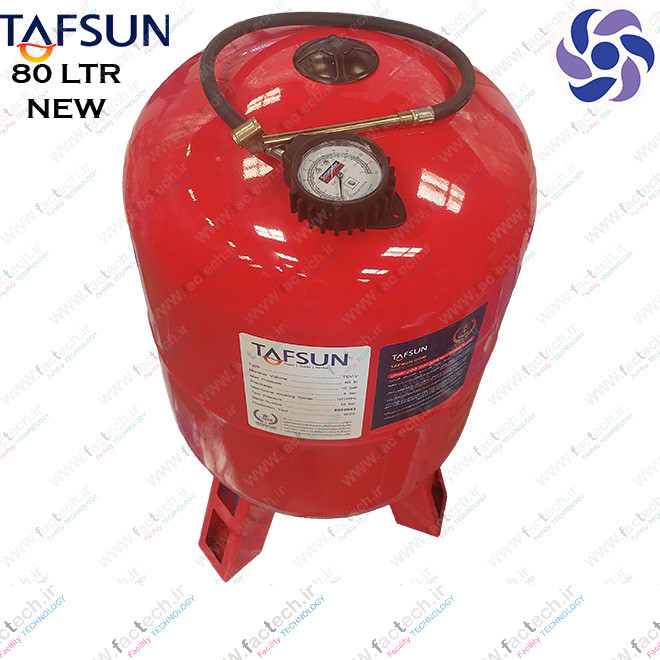 منبع آب تحت فشار 80 لیتری 10 بار تفسان - TEV-V-80 لیتری با درجه متحرک و فلنج استیل و با تیوب درجه یک ایتالیایی بهداشتی تضمینی صد در صد توسط شرکت تفسان