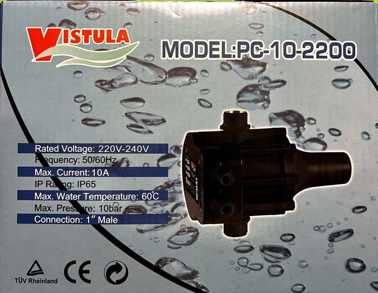 اتومات پمپ ( ست کنترل ) ویستولا بدون نیاز به صافی - PC10-2200 بدون پریز و دوشاخه، 10 آمپر مناسب تا ساختمان 6 طبقه