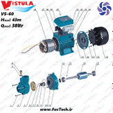 پمپ نیم اسب خانگی ویستولا VS60 محیطی کم صدا هد 45متر دبی 38 لیتر