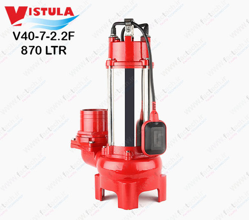 پمپ لجنکش نیمه استیل 3 اسب 4 اینچ ویستولا VGM400Fبه کد فنی V40-7-2.2F هد 16 متر و دبی 870 لیتر بر دقیقه و با محافظ حرارتی و گارانتی یک ساله تولید کننده